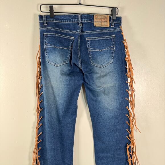 Vintage Z. Cavaricci Womens Fringe Stretch Low Rise Cotton Blend Flared Jeans 7 - Picture 7 of 11